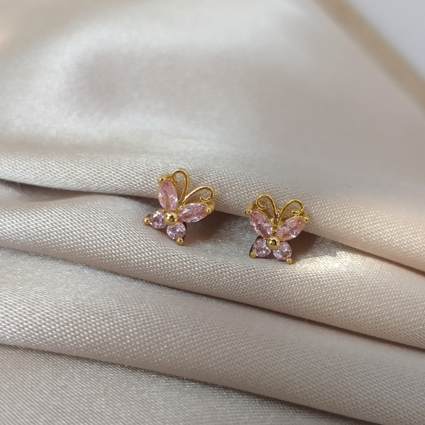 Broqueles mariposa rosa