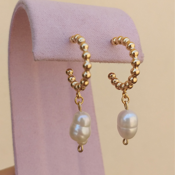Aretes perla de río