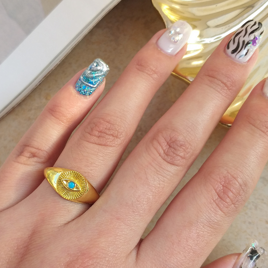 Anillo ojito dorado