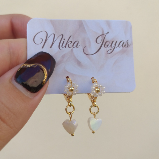 Aretes Margarita corazón