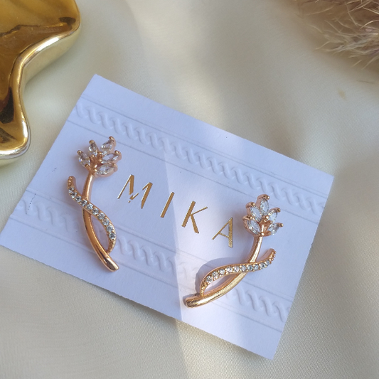 Aretes trepadores hojas