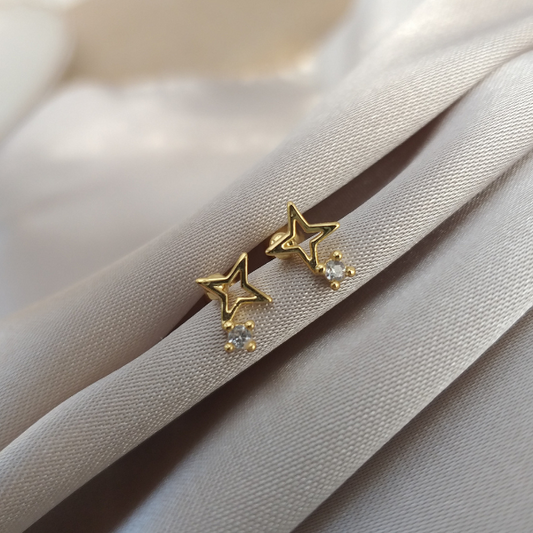 Broqueles estrella con diamantito