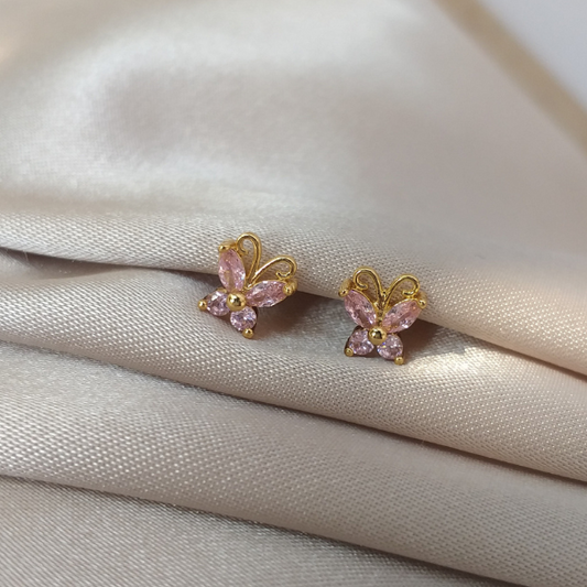 Broqueles mariposa rosa