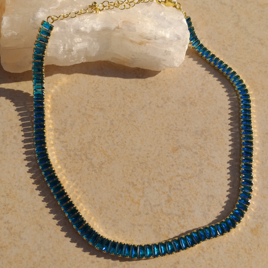 Gargantilla zirconia azul